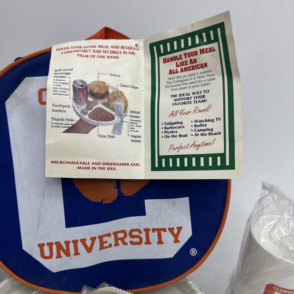 Clemson University E-Z Hold Portable Dinnerware Set - Picture 4 of 11